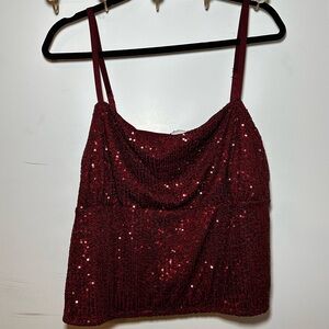 No Boundaries Sparkling Red Camisole